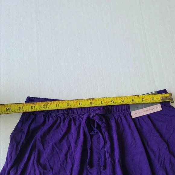 NWT SERRA Purple Stretch Lace Elastic Waist Lounging Sleep Shorts Rayon - Picture 7 of 8
